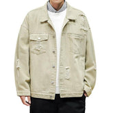 Stylische zerrissene Herren Jeansjacke